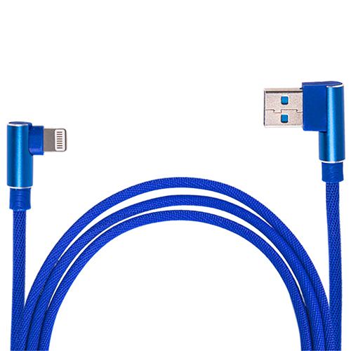 Кабель USB - Apple (Blue) 90° ((100) Bl)