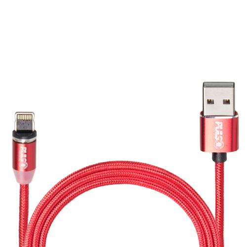 Кабель магнітний PULSO USB - Lightning 2,4А, 2m, red (тільки зарядка)
