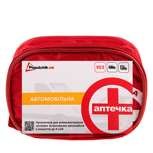 Аптечка медична автомобiльна (02-001-М), м’який футляр