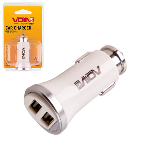 Автомобільний зарядний пристрій VOIN C-2411W 2USB (12 / 24V - 5V 2,4A)