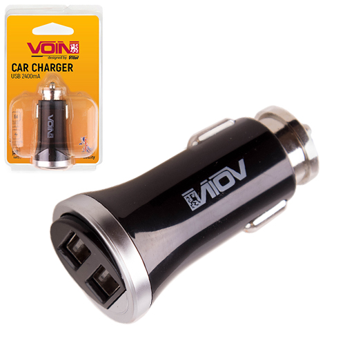 Автомобільний зарядний пристрій VOIN C-2411BK 2USB (12 / 24V - 5V 2,4A)