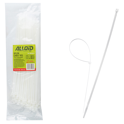 Хомут пластиковий Alloid 3.6 х 250 100 шт./уп. білий