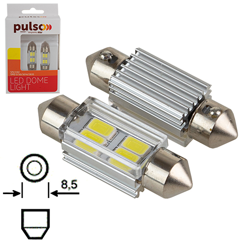 Лампа PULSO/софітні/LED SV8.5/T11x36mm/4 SMD-5730/9-18v/130Lm