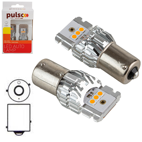 Лампа PULSO/габаритні/LED 1156/BAU15s/6SMD-2835/9-32v/1050lm