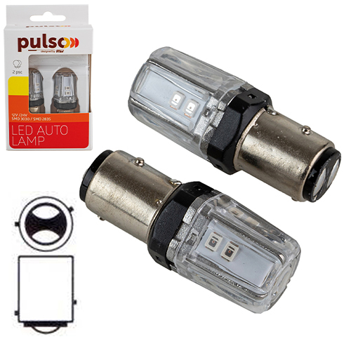 Лампа PULSO/габаритні/LED 1157/BAY15d/12SMD-2835/9-36v/120/50lm