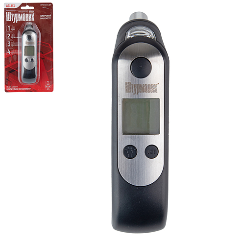 Манометр Штурмовик/AC-113/LCD дисплей/LED/psi-bar-кg/см2-kpa/0~10