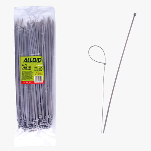 Хомут пластиковий Alloid 4.8 х 300 100 шт./уп. сірий