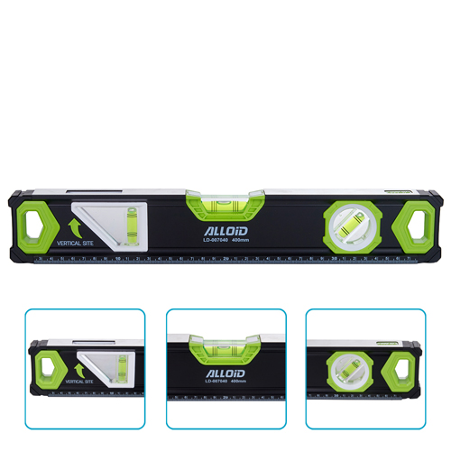 Alloid Pro. Рівень будівельний 40см, 3 капсули з магнітом та боковим вікном