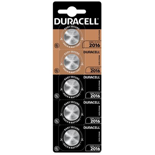 Батарейка DURACELL літієва CR2016, 3V, 5 шт. у блістері