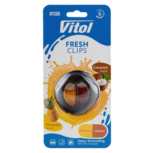 Освіжувач повітря Vitol Fresh Clips Pineapple+Coconat