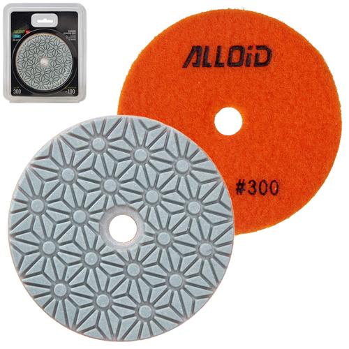 Alloid Pro. Круг алмазний шліфувальний на липучці STAR 100 мм, зерно 300
