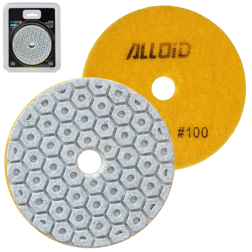 Alloid Pro. Круг алмазний шліфувальний на липучці COMBS 100 мм, зерно 100