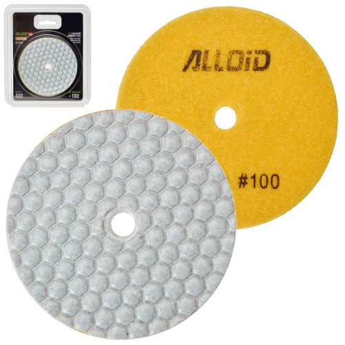 Alloid Pro. Круг алмазний шліфувальний на липучці HEXAGON 100 мм, зерно 100