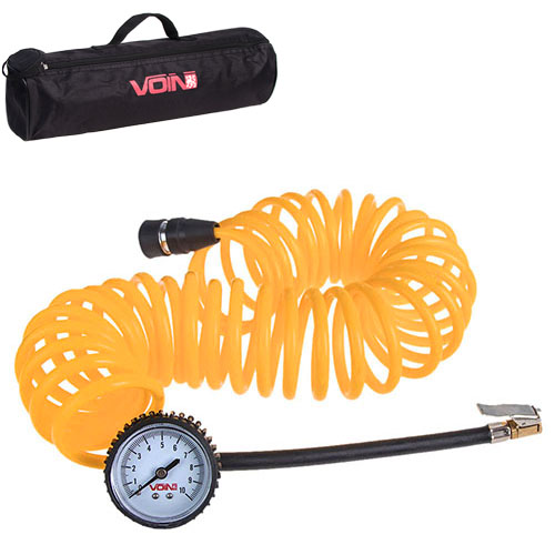 Шланг воздушный  "VOIN" VP-104 спиральный  7,5м с манометром/дефлятор/сумка (VP-104)