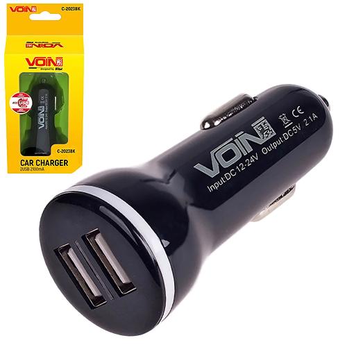 Автомобільний зарядний пристрій VOIN C-2023BK 2USB (12 / 24V - 5V 2,1A)