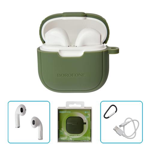 Навушники бездротові TWS BOROFONE BW29 Forest green, bluetooth 5.3