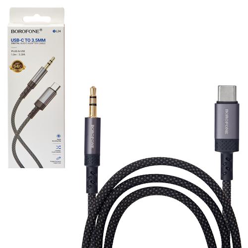 Кабель аудіо BOROFONE BL24 AUX, 3.5 male - Type-C male, 1м