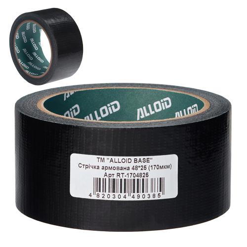 Alloid Base. Скотч армований посилений 170мкм (чорний) 48мм*25м