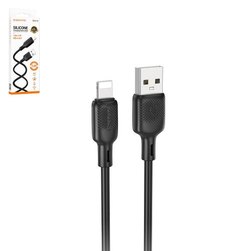 Кабель BOROFONE BX113BK, USB - Lightning 2.4А, 1m, Black (швидка зарядка/передача даних)