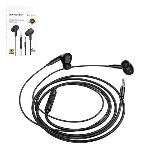 Навушники BOROFONE BM100BK Pro з мікрофоном, 3.5мм, 1м Black