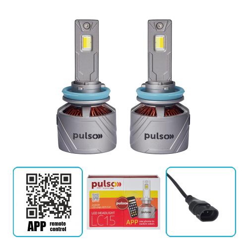 Лампи PULSO LC15-H11/LED-chips 4575 CSP/12V/2*85W/17000Lm/3000-6000k/Bluetooth APP