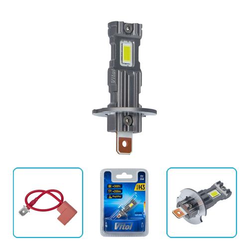 Лампа VITOL LV1-H3/LED-chips 3570 CSP/9-18v/35w/3000Lm/6000K