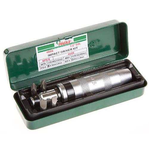 Ударна викрутка SL 8,10мм PH#2,3 , 6 предм(4606) HANS